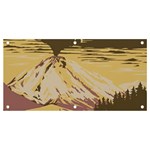 Boom Eruption Forest Mountain News Scary Volcano Banner and Sign 4  x 2  Front