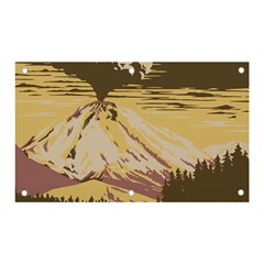 Boom Eruption Forest Mountain News Scary Volcano Banner And Sign 5  X 3  by danenraven