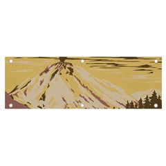 Boom Eruption Forest Mountain News Scary Volcano Banner And Sign 6  X 2  by danenraven