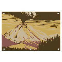 Boom Eruption Forest Mountain News Scary Volcano Banner And Sign 6  X 4  by danenraven