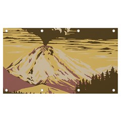 Boom Eruption Forest Mountain News Scary Volcano Banner And Sign 7  X 4 