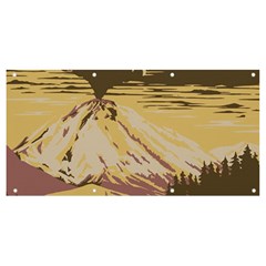 Boom Eruption Forest Mountain News Scary Volcano Banner And Sign 8  X 4 