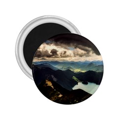 Mountains Sky Clouds Sunset Peak Overlook River 2 25  Magnets by danenraven