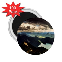 Mountains Sky Clouds Sunset Peak Overlook River 2 25  Magnets (100 Pack)  by danenraven