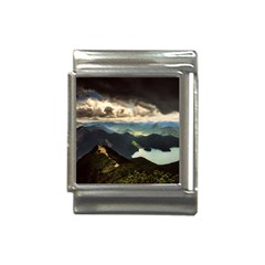 Mountains Sky Clouds Sunset Peak Overlook River Italian Charm (13mm) by danenraven