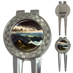 Mountains Sky Clouds Sunset Peak Overlook River 3-in-1 Golf Divots by danenraven