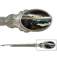 Mountains Sky Clouds Sunset Peak Overlook River Letter Opener by danenraven