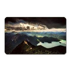 Mountains Sky Clouds Sunset Peak Overlook River Magnet (rectangular) by danenraven