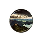 Mountains Sky Clouds Sunset Peak Overlook River Hat Clip Ball Marker Front