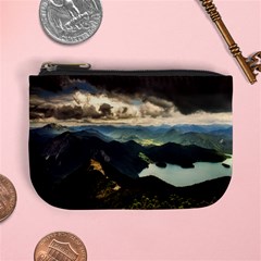 Mountains Sky Clouds Sunset Peak Overlook River Mini Coin Purse by danenraven