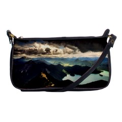 Mountains Sky Clouds Sunset Peak Overlook River Shoulder Clutch Bag by danenraven