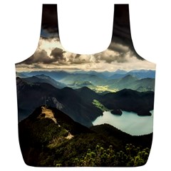 Mountains Sky Clouds Sunset Peak Overlook River Full Print Recycle Bag (xl) by danenraven