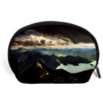 Mountains Sky Clouds Sunset Peak Overlook River Accessory Pouch (Large) Front