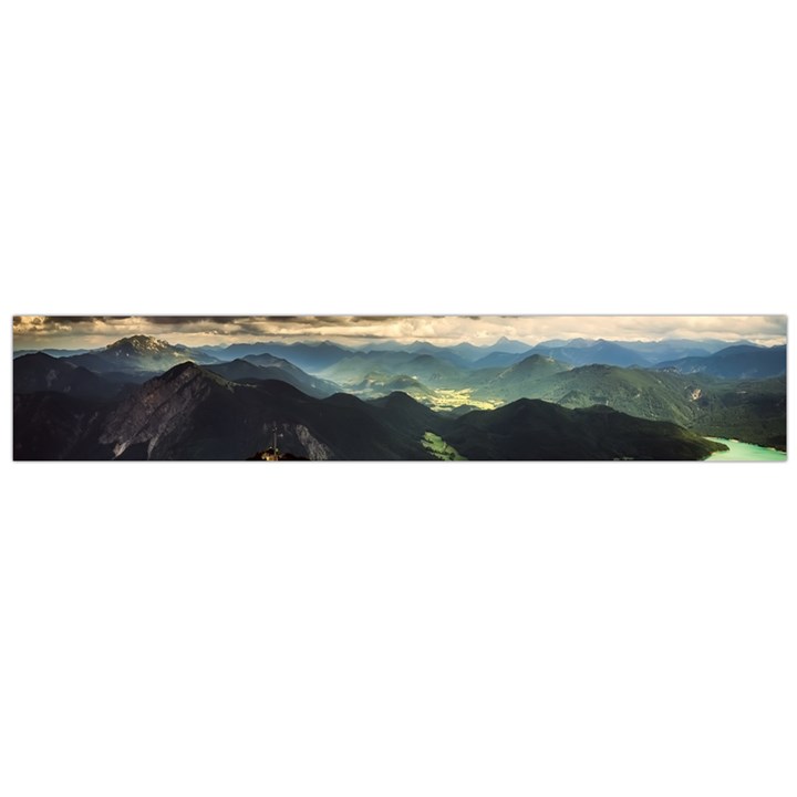 Mountains Sky Clouds Sunset Peak Overlook River Large Flano Scarf 