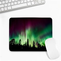 Aurora Borealis Northern Lights Forest Trees Woods Small Mousepad by danenraven