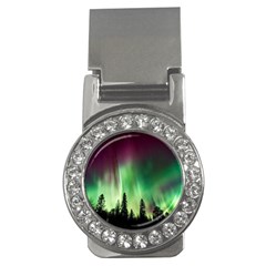 Aurora Borealis Northern Lights Forest Trees Woods Money Clips (cz)  by danenraven