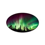 Aurora Borealis Northern Lights Forest Trees Woods Sticker Oval (10 pack) Front