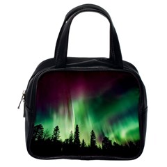 Aurora Borealis Northern Lights Forest Trees Woods Classic Handbag (one Side) by danenraven