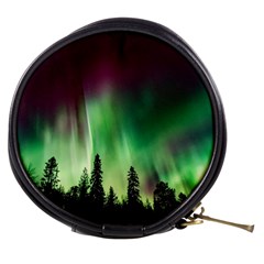 Aurora Borealis Northern Lights Forest Trees Woods Mini Makeup Bag by danenraven