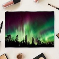 Aurora Borealis Northern Lights Forest Trees Woods Cosmetic Bag (xl) by danenraven