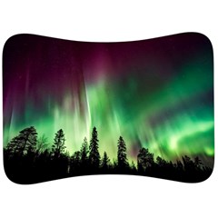 Aurora Borealis Northern Lights Forest Trees Woods Velour Seat Head Rest Cushion by danenraven