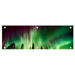 Aurora Borealis Northern Lights Forest Trees Woods Banner and Sign 6  x 2  Front