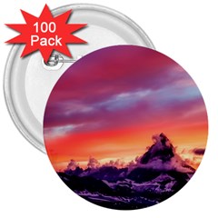 Matterhorn Mountains Sunset Dusk Snow Winter 3  Buttons (100 Pack)  by danenraven