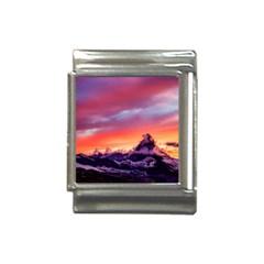 Matterhorn Mountains Sunset Dusk Snow Winter Italian Charm (13mm)