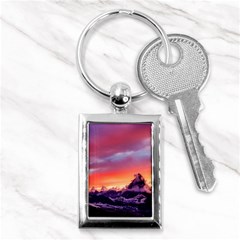 Matterhorn Mountains Sunset Dusk Snow Winter Key Chain (rectangle) by danenraven