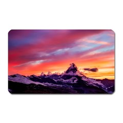 Matterhorn Mountains Sunset Dusk Snow Winter Magnet (rectangular) by danenraven