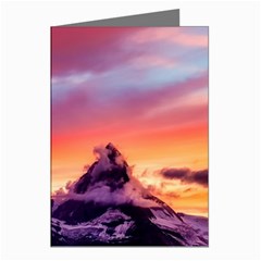 Matterhorn Mountains Sunset Dusk Snow Winter Greeting Cards (pkg Of 8) by danenraven