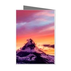 Matterhorn Mountains Sunset Dusk Snow Winter Mini Greeting Cards (pkg Of 8) by danenraven