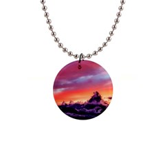 Matterhorn Mountains Sunset Dusk Snow Winter 1  Button Necklace by danenraven