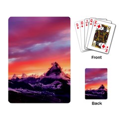 Matterhorn Mountains Sunset Dusk Snow Winter Playing Cards Single Design (rectangle) by danenraven