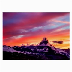 Matterhorn Mountains Sunset Dusk Snow Winter Large Glasses Cloth by danenraven