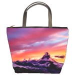 Matterhorn Mountains Sunset Dusk Snow Winter Bucket Bag Front