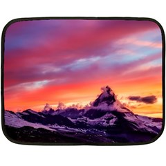 Matterhorn Mountains Sunset Dusk Snow Winter Double Sided Fleece Blanket (mini)  by danenraven