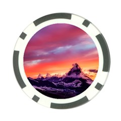 Matterhorn Mountains Sunset Dusk Snow Winter Poker Chip Card Guard (10 Pack) by danenraven