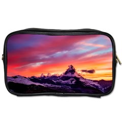 Matterhorn Mountains Sunset Dusk Snow Winter Toiletries Bag (one Side) by danenraven