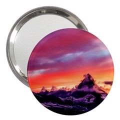 Matterhorn Mountains Sunset Dusk Snow Winter 3  Handbag Mirrors by danenraven