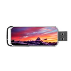 Matterhorn Mountains Sunset Dusk Snow Winter Portable Usb Flash (one Side) by danenraven