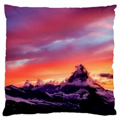 Matterhorn Mountains Sunset Dusk Snow Winter Standard Flano Cushion Case (two Sides) by danenraven