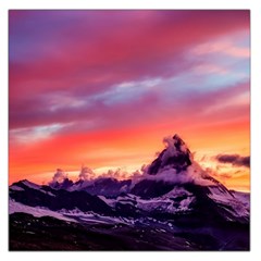 Matterhorn Mountains Sunset Dusk Snow Winter Square Satin Scarf (36  X 36 ) by danenraven