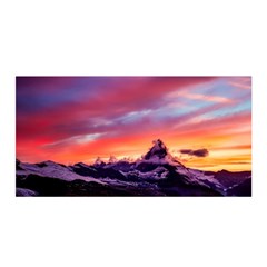 Matterhorn Mountains Sunset Dusk Snow Winter Satin Wrap 35  X 70  by danenraven