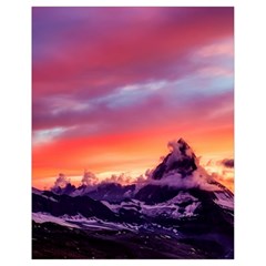 Matterhorn Mountains Sunset Dusk Snow Winter Drawstring Bag (small) by danenraven