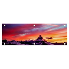 Matterhorn Mountains Sunset Dusk Snow Winter Banner And Sign 6  X 2  by danenraven