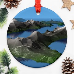 Mountain Landscape Rocky Rocks Geology Scenic Ornament (round) by danenraven