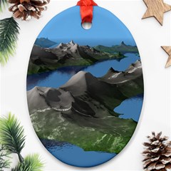 Mountain Landscape Rocky Rocks Geology Scenic Ornament (oval) by danenraven