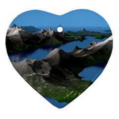 Mountain Landscape Rocky Rocks Geology Scenic Ornament (heart) by danenraven