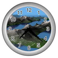 Mountain Landscape Rocky Rocks Geology Scenic Wall Clock (silver) by danenraven